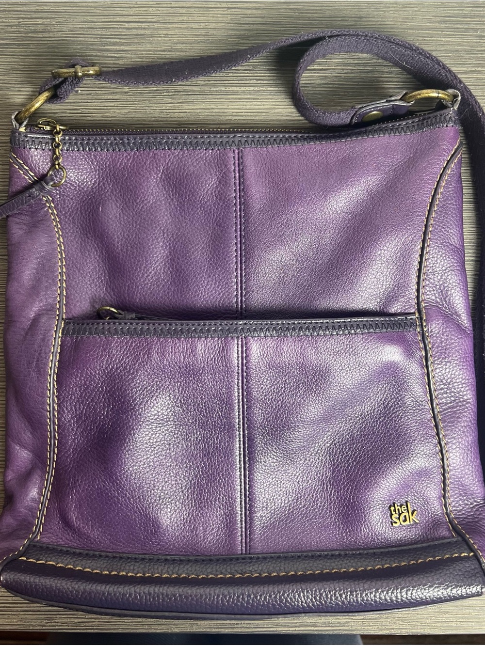 The Sak Purple Leather Crossbody Purse